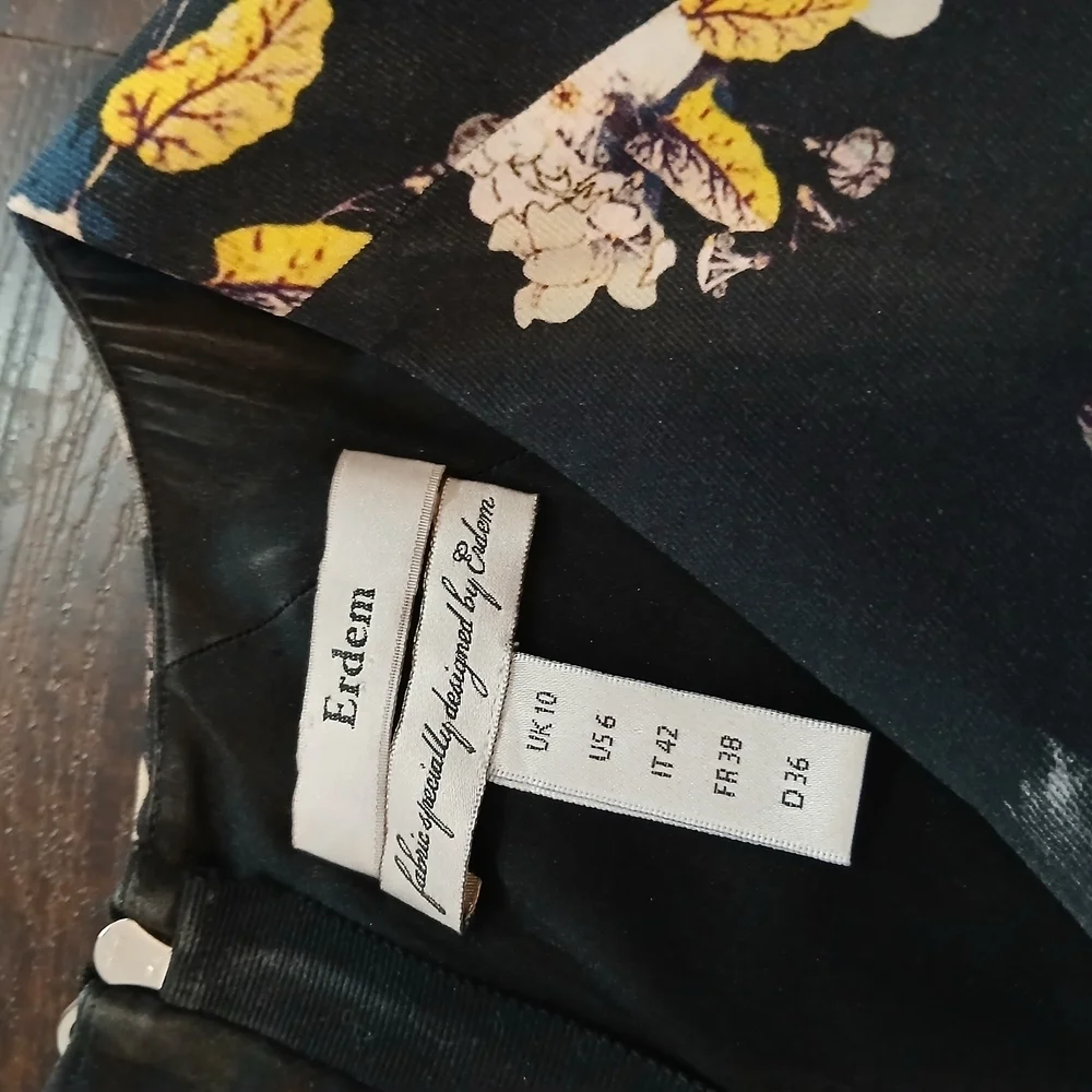 ERDEM Black Floral Midi Dress - Picture 2 of 7